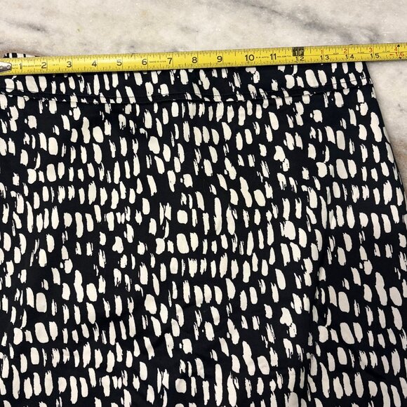 NWT Ann Taylor Fully Lined Zipper Back Straight Pencil Skirt Black White Size 6 - Picture 12 of 13